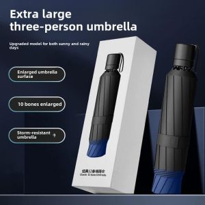 Business Double Umbrella Foldable Large Sunshade Umbrella Sunscreen Rainproof Advanced Feeling Double Layer Bamboo Stick