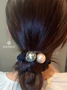 Dây buộc tóc nữ thun co dãn Eleanor Accessories dây cột tóc mặt đính đá phụ kiện tóc 10463