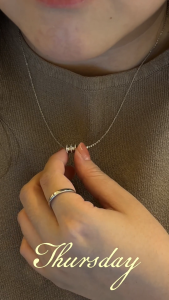 MILLENNE Made For The Night Orbit Studded Cubic Zirconia White Gold Necklace with 925 Sterling Silver