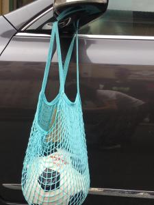 Reusable Cotton Mesh Bag Handheld Shopping Bag for Tennis Soccer Basketball Storage Net Pocket Bag Eco Friendly Storage Bag