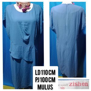 DRESS LENGAN PENDEK BIRU WARDAH(ZISHEN) 167