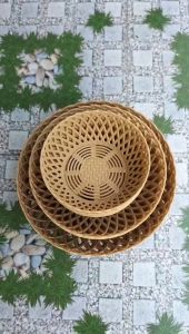 Rổ nhựa tròn Việt Nhật giả mây đựng rau củ quả tiện lợirổ nhựa đựng rau củ quả nhà bếp 1