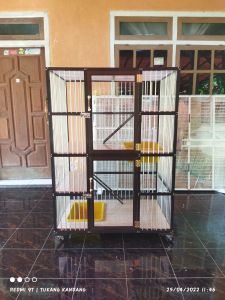 kandang kucing alumunium jumbo murah ukuran PxLxT 90x60x120