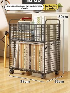 Movable Storage Cart Multi-tier Book Organizer