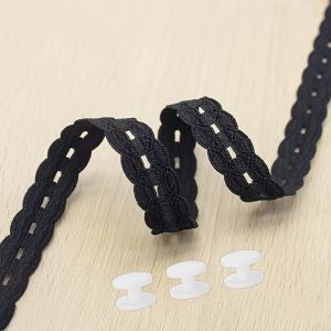 4PCS/Set (1 Strap+3 Buttons) Exquisite Lace Trimmed Hem Waistband Suitable for T-Shirts Dresses Shirts Shorten Clothing Length