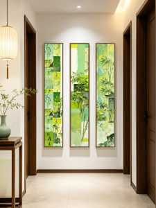 YASISHA | Song Dynasty Aesthetic Narrow Vertical Decorative Painting Green Oil