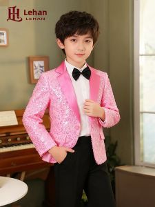 LEHANSU | Stage & Hosting Pink Glitter Suit