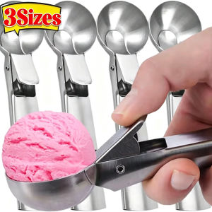 3Sizes Durable Stainless Steel Scooping Spoon Ice Cream Watermelon Dual-Purpose Scoop Multi-Function Creative Snowball Digger Maker Spoon Home Kitchen Tool