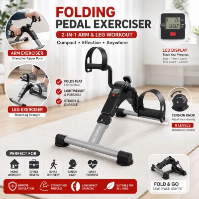 🇸🇬 (With Electronic LCD Display) Pedal Exerciser Bike - Floor Pedal for young and old home or office - Mini Exercise Bike