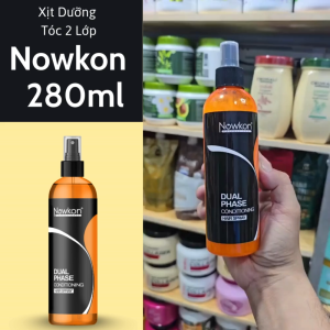 Xịt Dưỡng Tóc 2 Lớp Nowkon - 280ml  2 Lớp Dưỡng Tóc  Giúp Tóc Mượt Mà Óng Ả .
