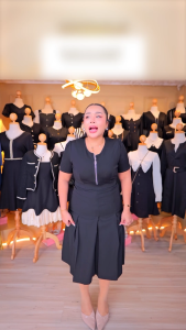 เซ็ตเสื้อซิป ชุดเซ็ตมินิมอลเสื้อซิป + กระโปรงยาวสีดำ ลุคเรียบเกาหลี