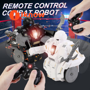 I know 2.4G Intelligent Matchmaking Robot Toys Boxing Fighting Spinning Sparring Childrens Remote Control Toys (1pcs)