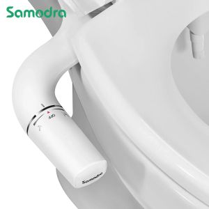 SAMODRA Bidet Attachment Ultra-Slim Dual Nozzle Bidet Toilet Seat Attachment Adjustable Water Pressure Non-Electric Ass Sprayer