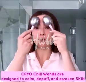 Stainless Steel Facial Cryo Ice Globes Energy Beauty Ball Eye and Face Massage Roller Reduce Puffiness Get Acne Free Remove Fatigue Stainless Ice Hockey Beauty Ball Facial cryo ice globes face  Eye Massage Skin Care