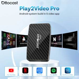 Ottocast Play2video Pro CarPlay TV Box Wireless Car Play Android Auto Car Intelligent Systems for Youtube Netflix Spotify