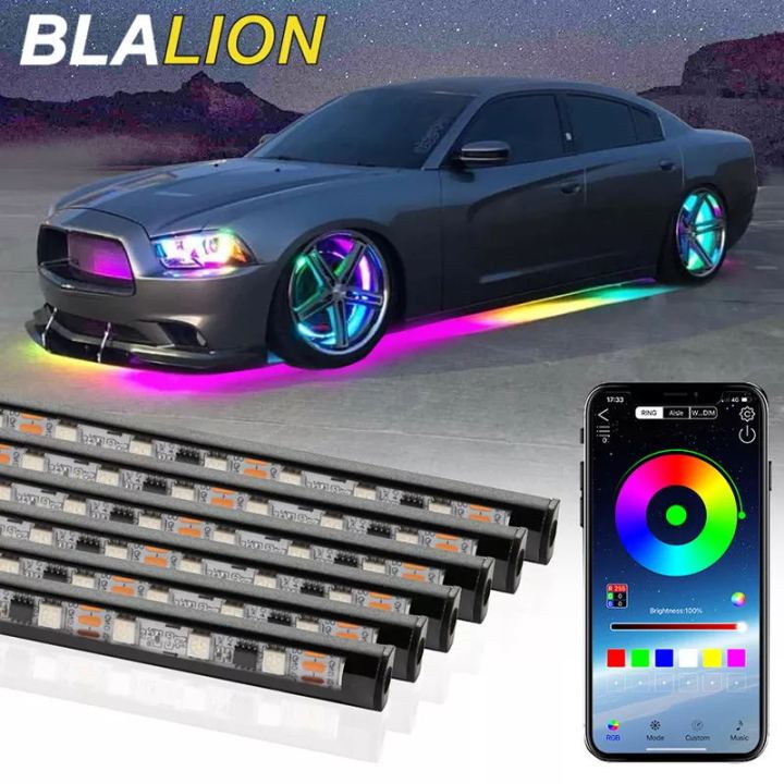 SEAMETAL Car Flexible Underglow Strip Light LED Underbody Remote APP ...