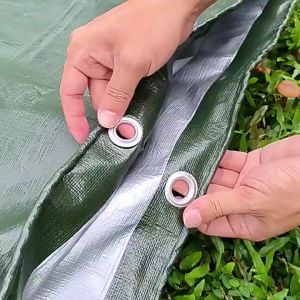 [HCM]Bạt Che Nắng Che Mưa Hàn Quốc Loại Dày Màu Xanh Rêu Chống Thấm Nước Kháng UV May Viền Đóng Khoen Sẵn -GL314