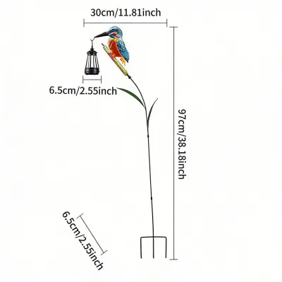 Solar Garden Statues Solar Powered Kingfisher Light Pathway Waterproof Lantern for Garden Yard Patio Backyard Porch Lawn Walkway