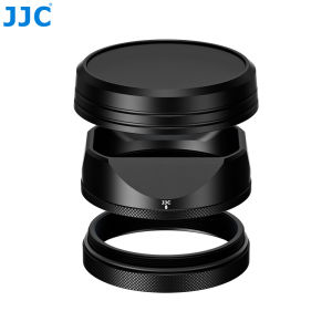 JJC | JJC Metal Square Lens Hood with Adapter Ring for Fujifilm X100VI X100V Lens Shade with Lens Cap Cover