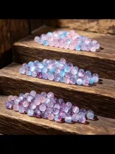 150/450 Hạt Cườm Thủy Tinh Mắt Mèo Hai Màu Phối Màu 4mm Hình Dạng Hạt Gạo & Tròn Dùng Làm Đồ Trang Sức Tự Làm