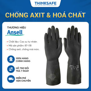 Găng tay cao su chống hóa chất Alphatec 87-118 chống Axit chất tẩy rửa chống hóa chất Bao tay chống axit - Thinksafe