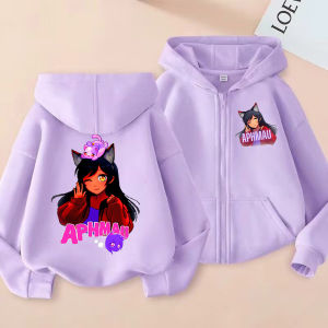 Aphmau Anime Zip Up Hoodie Children Clothes Boys Zipper Sport Shirt Fashion Girl Zipper Sweatshirt Xmas Gift Baby Casual Tops