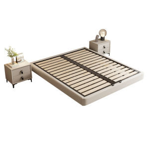 Wangqiao | Real Wood Suspended Bed Frame Without Headboard Small Room Flush Steel-Wood Quiet