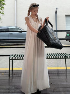PEIZIXUAN | French Style Vacation Dresses White Floral Maxi Dress