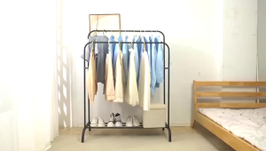【SG stock】💥Simple drying rack floor-to-ceiling folding bedroom single pole indoor drying rod hanging hanger balcony drying clothes rack household💥