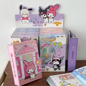 [mycupatea] Sanrio Quiet Book Free Cutting Toys Student Handmade Stickers Kuromi Melody Cinnamoroll Pochacco / 三丽鸥安静书烫金免裁剪玩具学生手工贴纸