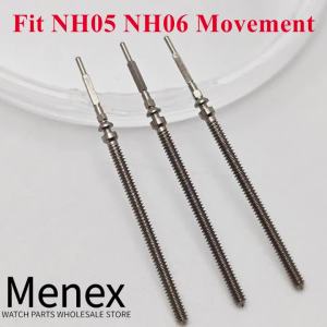 Menex Stainless Steel Watch Crown Stem Fit NH05 NH06 Movement Stainless Steel Winding Rod Watch Replacement Repair Spare Parts