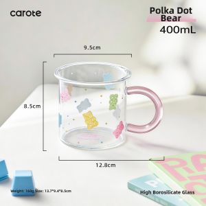 CAROTE | Elegant Borosilicate Glass Cup with Handle for Juice and Milk