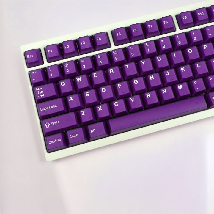 Customizable Half-Transparent Purple Keycaps 174 Keys PBT Dual-Color ...