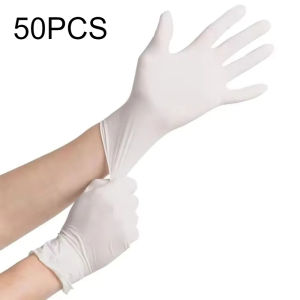 20/50/100PCS White Nitrile Gloves Disposable Hairdressing Household Dishwashing Nitrile Gloves Suitable Pet Cleaning Tattoo Tool