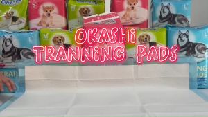 OKASHI TRAINING PADS แผ่นรองซับอนามัย (สีฟ้า L ) มีเทปกาวกันลื่น ขนาด 60X90 cm. ใช้คูปองส่งฟรี สูงสุด 40 บาทได้
