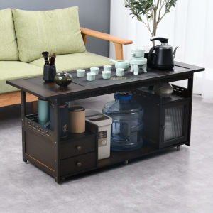 Mobile Tea Table Home Balcony Small Tea Trolley Living Room Side Table Coffee Table Minimalist Tea Making Cart Tea Set Water Boiling Integrated