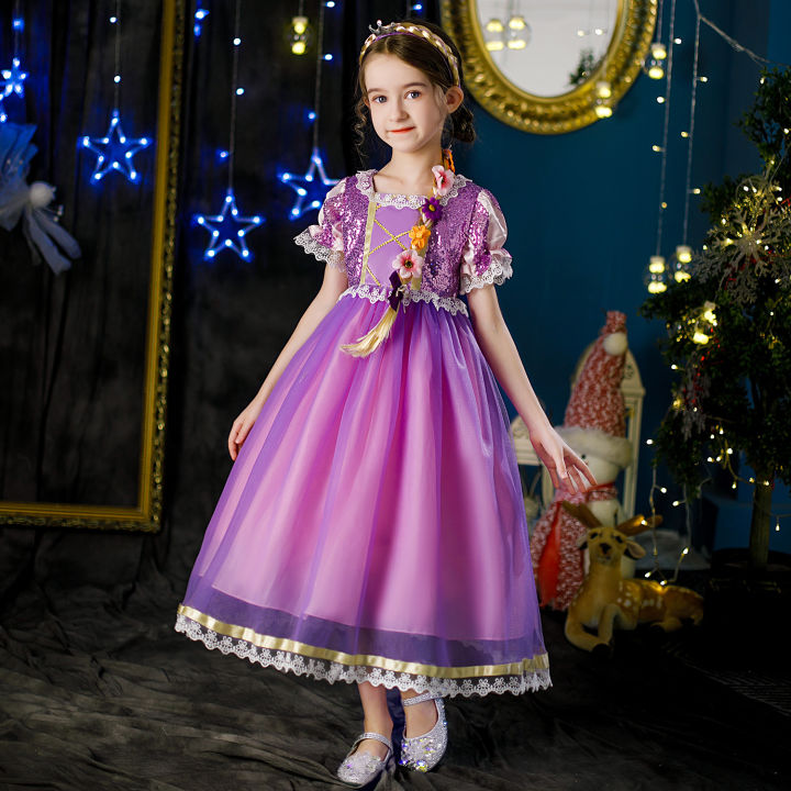 SG Ready Stock Kids Mermaid Dress Girls Ariel Costume Disney Cartoon  Birthday Party Princess Dress Up