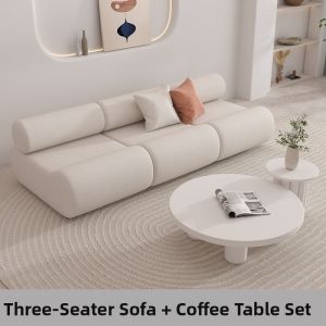 YIZUO | Cream Color Minimalist Nordic Style Fabric Sofa