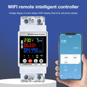 WiFi Electricity Meter 63A Smart Power Meter Automatic Reclosing Protector LCD Leakage Current Voltage Monitor Circuit Breaker