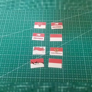(40pcs) Stiker Pipi Bendera Indonesia Bahan Glosy Mengkilap Harga Termurah!