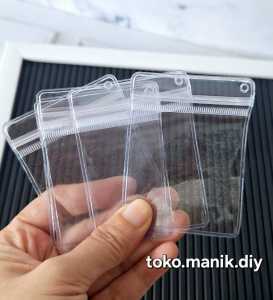 10pcs pouch mika berlubang untuk gantungan kunci tebal bening
