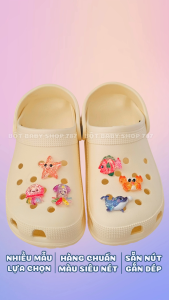 Charm gắn dép A137 mẫu sea anime trong suốt Sticker gắn dép sục mẫu nhựa cứng trang trí giày dép