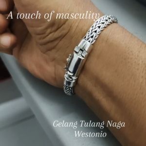 Gelang Pria Perak Asli Silver 925 Tulang Naga Westonio