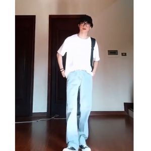 Quần jean nam ELNIDO ống rộng chất vải jean co giãn nhẹ cao cấp không nhăn xù dáng baggy Hàn Quốc EDQJ-01