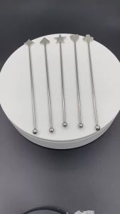 ♩Stainless Steel Stirring Stick Long Handle Bar Spoon Star Heart Shape Cocktail Stirrer For Coffee Milk Tea Home Cafe Decor 1PC