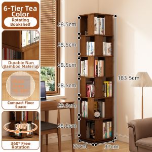 ZHUTING | Rotating Space-saving Corner Bookshelf