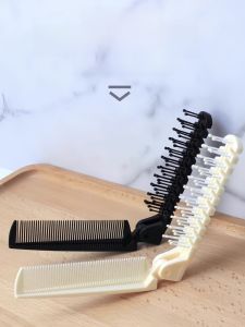 Portable Folding Comb for Outdoors High Aesthetic Value Anti-Static Hair Care Scalp Massage Curling Comb Double Use