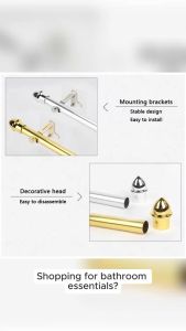 Curtain Rod Extendable Set For Windows Curtains 70cm-120cm(28-48in) 120cm-200cm(48-78in) GOLD/SILVE