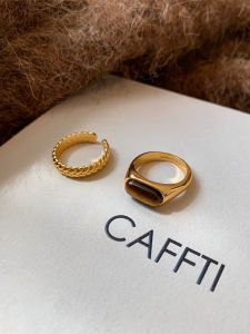 CAFFTI | Retro Delicate Natural Tiger Eye Ring