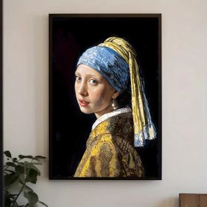 Kayou | Paint By Numbers for Kids Adults DIY Oil Painting Girl with A Pearl Earring Kit Handmade ArtGift Canvas Painting for House Decor